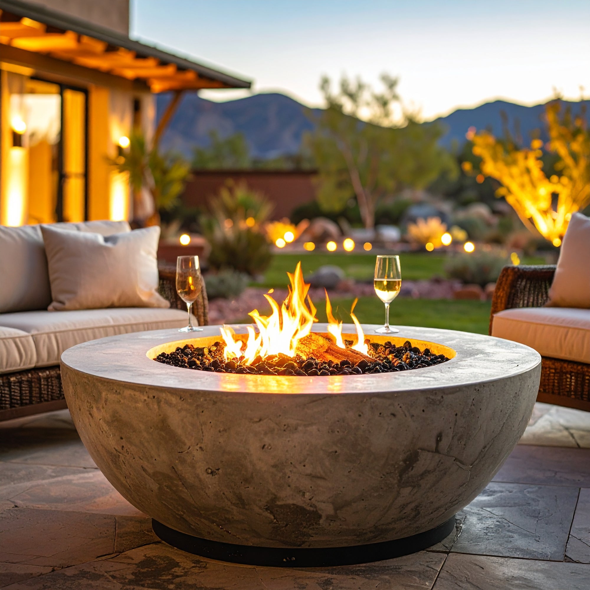 Elementi Granville Concrete Fire Pit Table