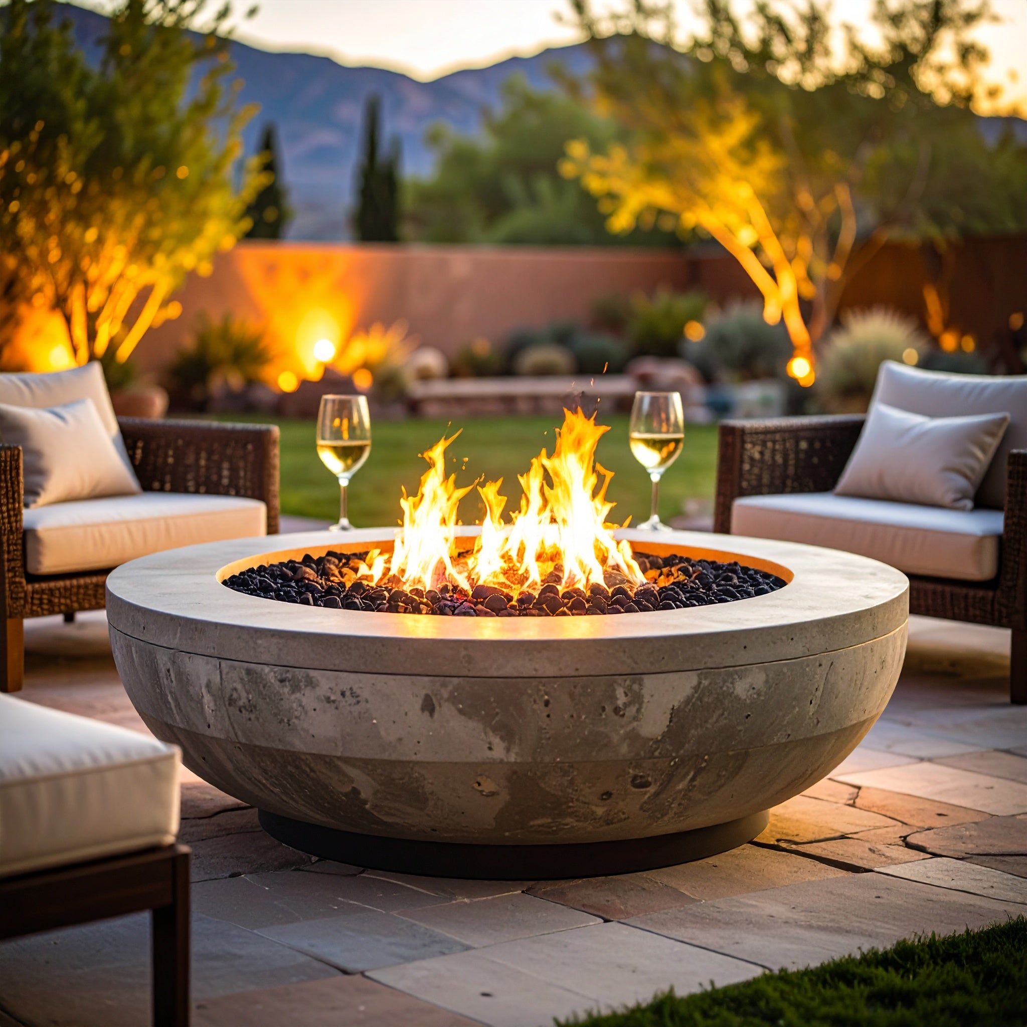 Elementi Granville Concrete Fire Pit Table