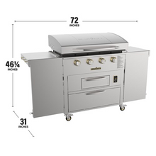 Select 36” Griddle Air Fryer Combo with Dual Side Tables and Storage Drawers