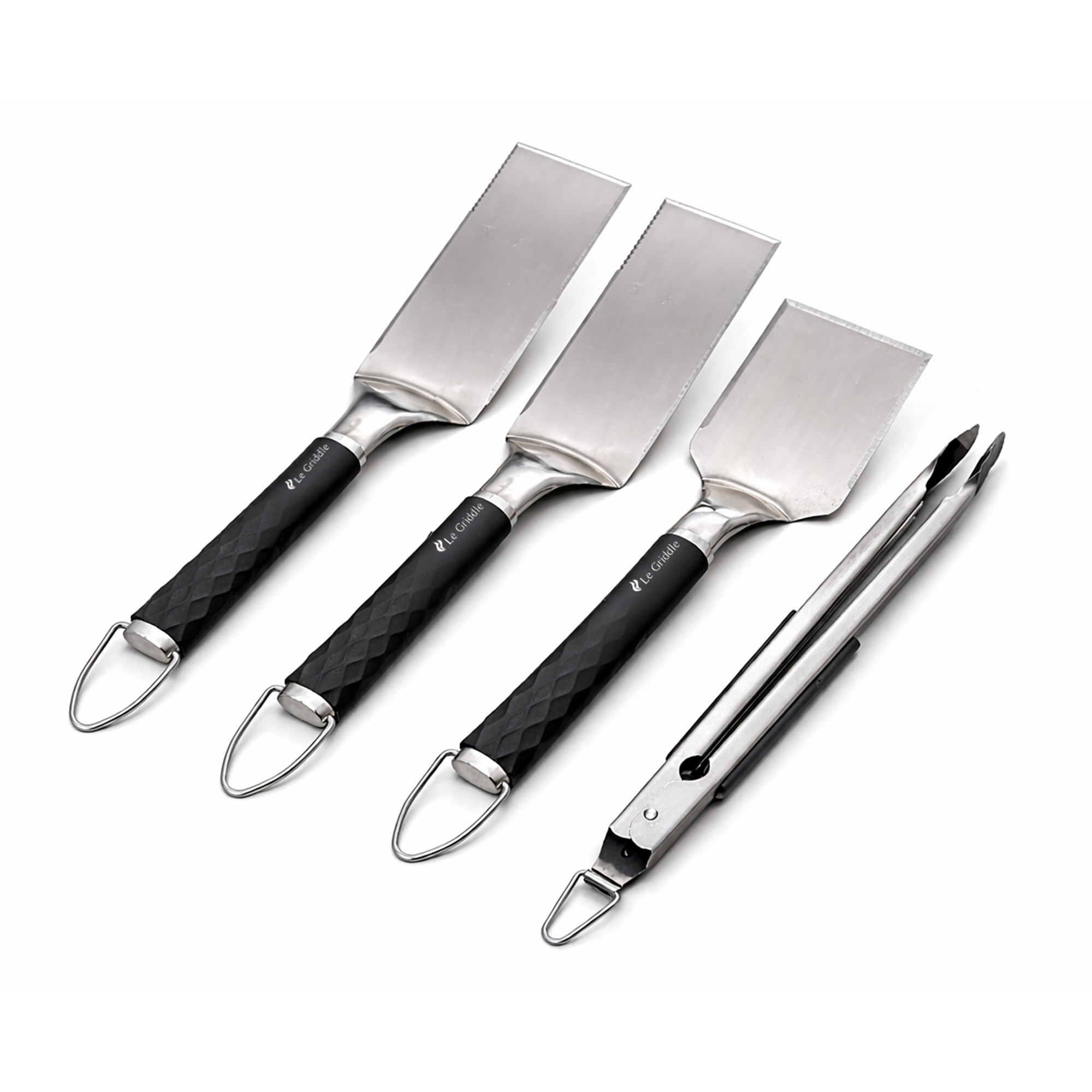 Le Griddle Cooking Kit - 2 Spatulas, 1 Tong, 1 Scraper