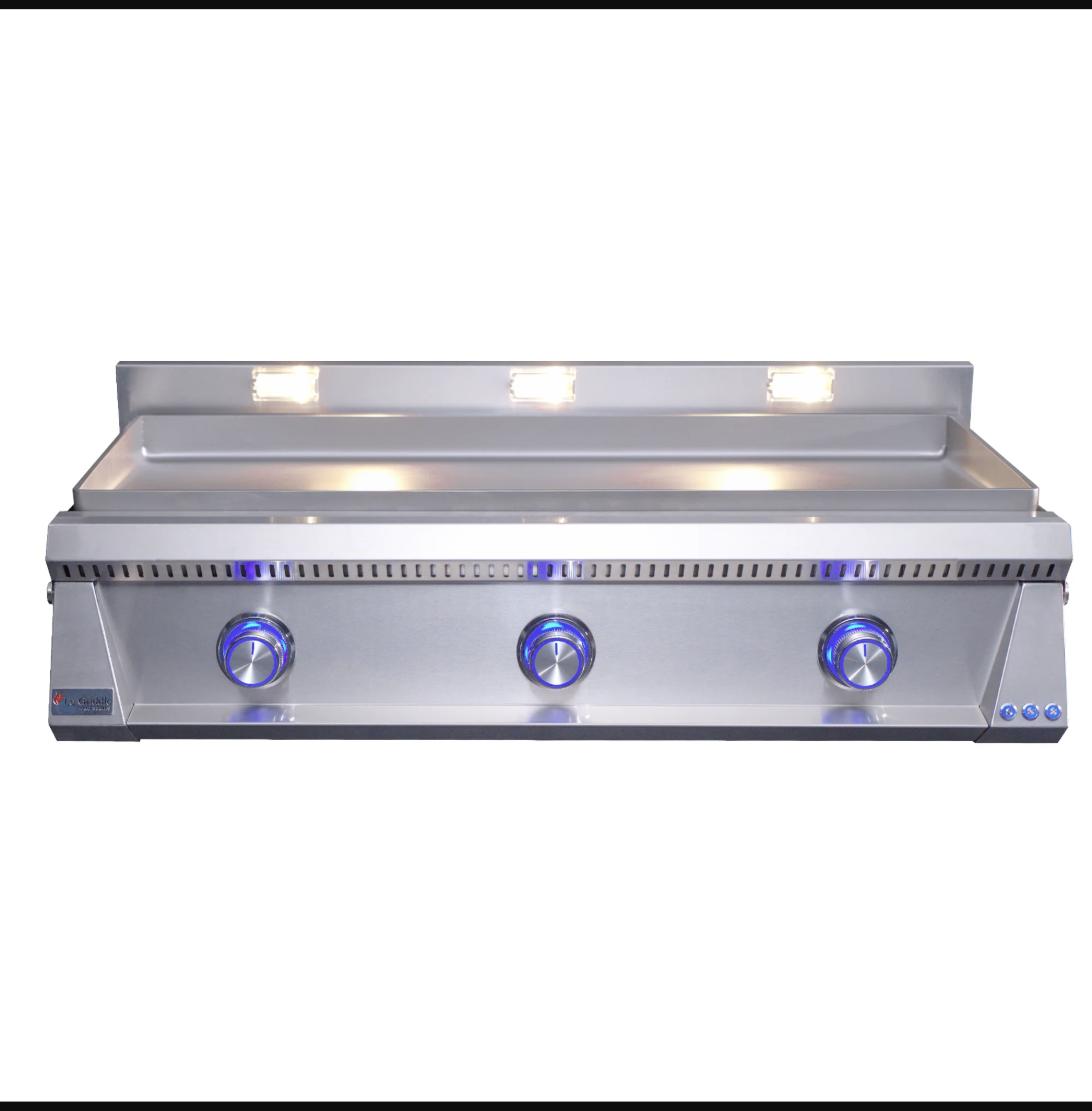 Le Griddle Pro Series 105 - 3 Burner Gas Griddle with Interior Lights (6mm)